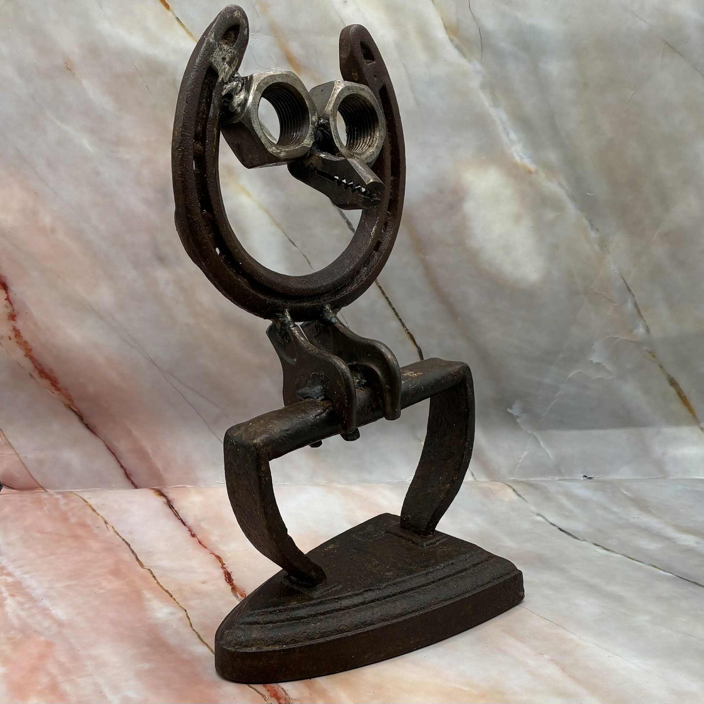 Horseshoe Owl | Recycled Metal Sculpture