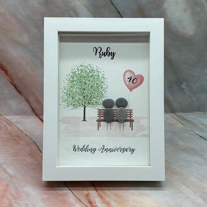 Handmade Framed Pebble Art | Wedding & Anniversaries