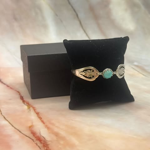 Adjustable Vintage Spoon Bracelets with Crystal Charms | Sterling Silver & Silver Plated | Various Designs