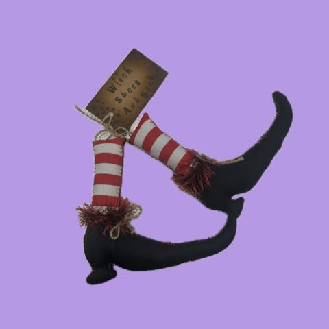 The Witches Shoes & Socks| Hand Sewn | Fabric Gothic Decorations