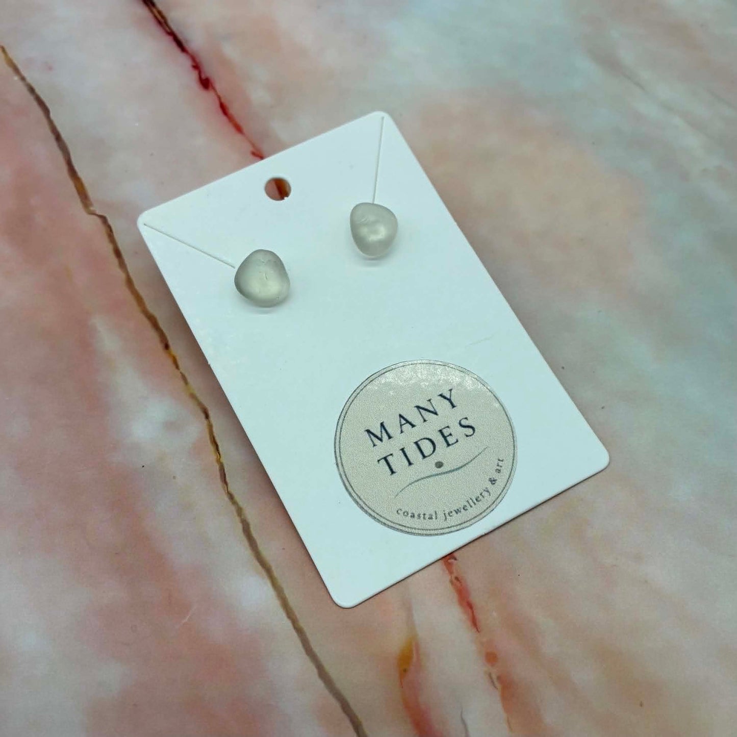 Seaglass Stud Earrings | Iron | Various Colours