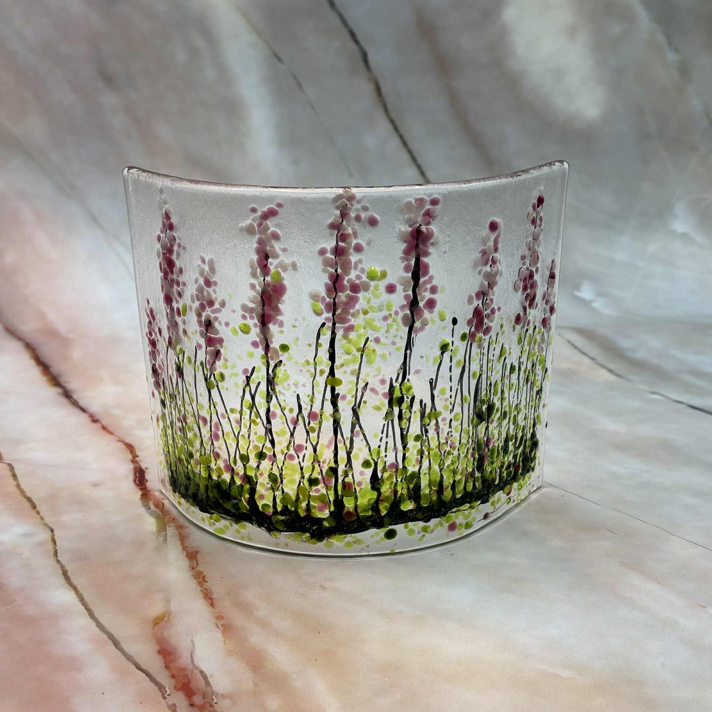 Wildflower Meadows | Fused Glass | Freestanding Curve