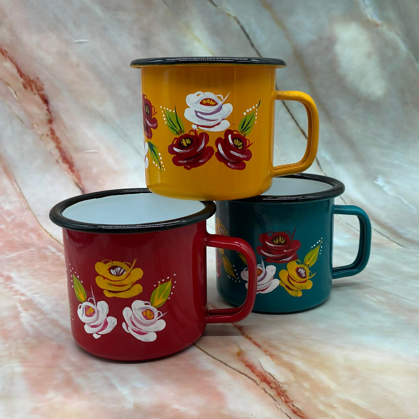 Hand Painted Mugs | Metal & Enamel