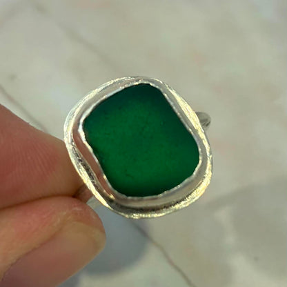 Sea Glass Ring | Silver