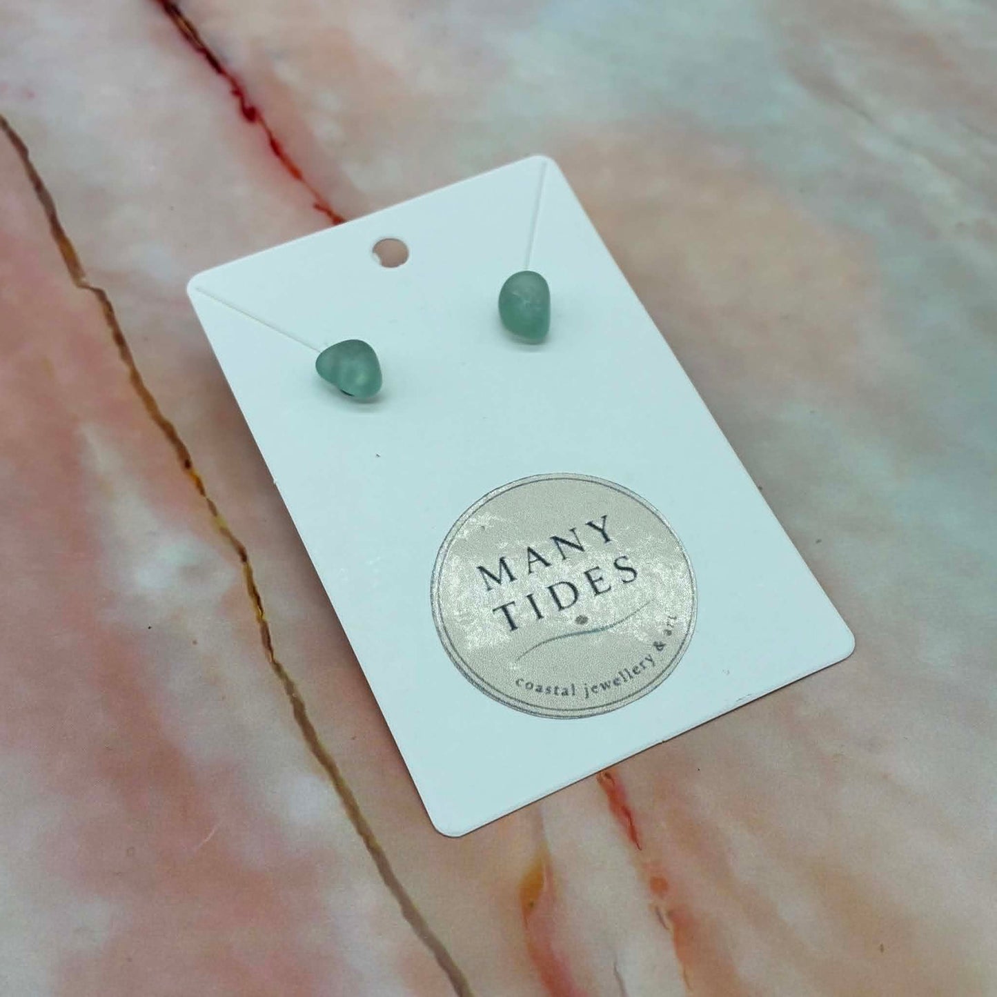 Seaglass Stud Earrings | Iron | Various Colours