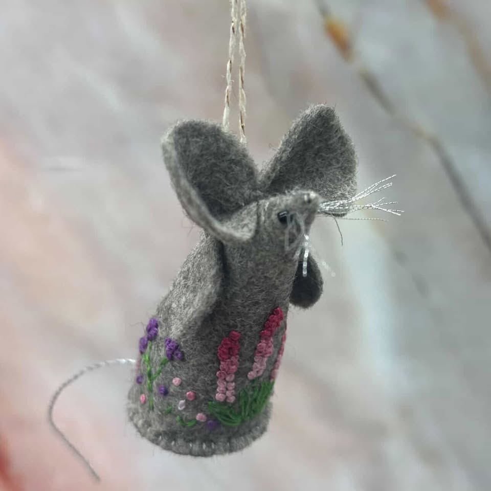 Handmade Felt Mouse Decoration | Hand Embroidery | Choose Your Favourite!