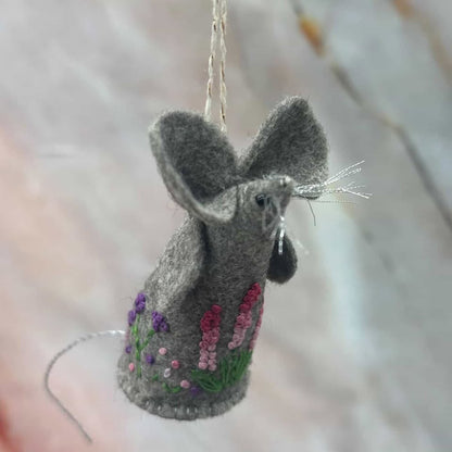 Handmade Felt Mouse Decoration | Hand Embroidery | Choose Your Favourite!