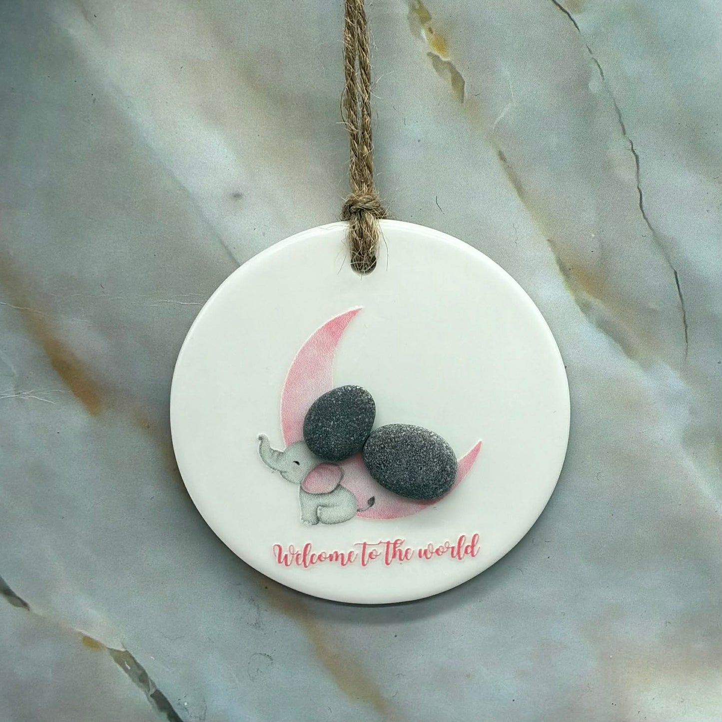 Hanging Pebble Decoration | New Baby