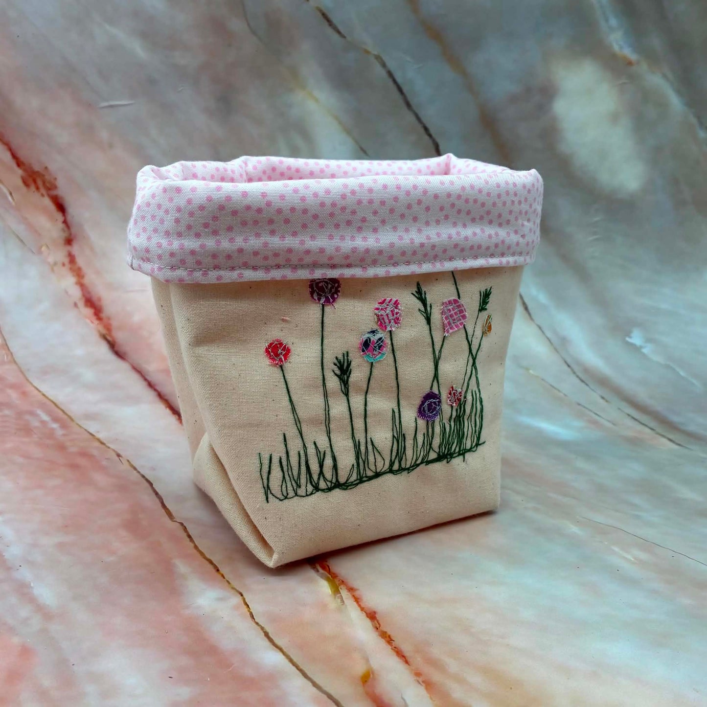 Small Fabric Pots | Lined | Fully Reversible | Various Designs