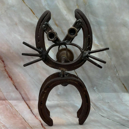 Horseshoe Cat | Recycled Metal Sculpture