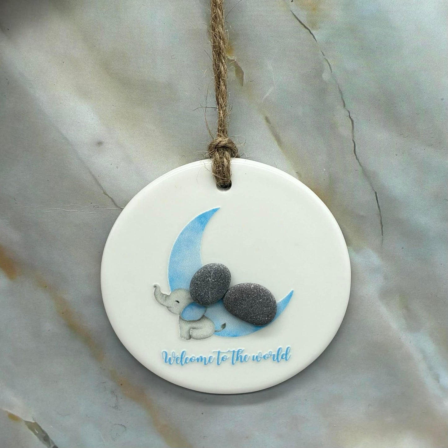 Hanging Pebble Decoration | New Baby