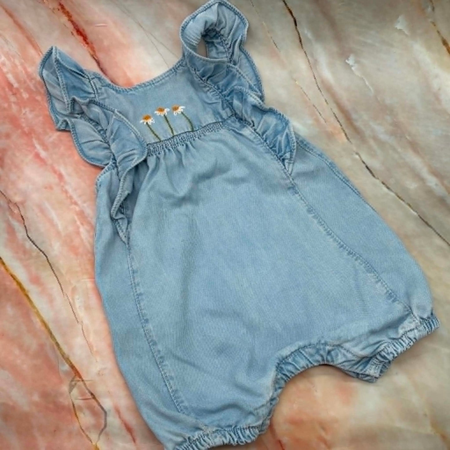 Upcycled Denim Dungarees |  Hand Embroidery