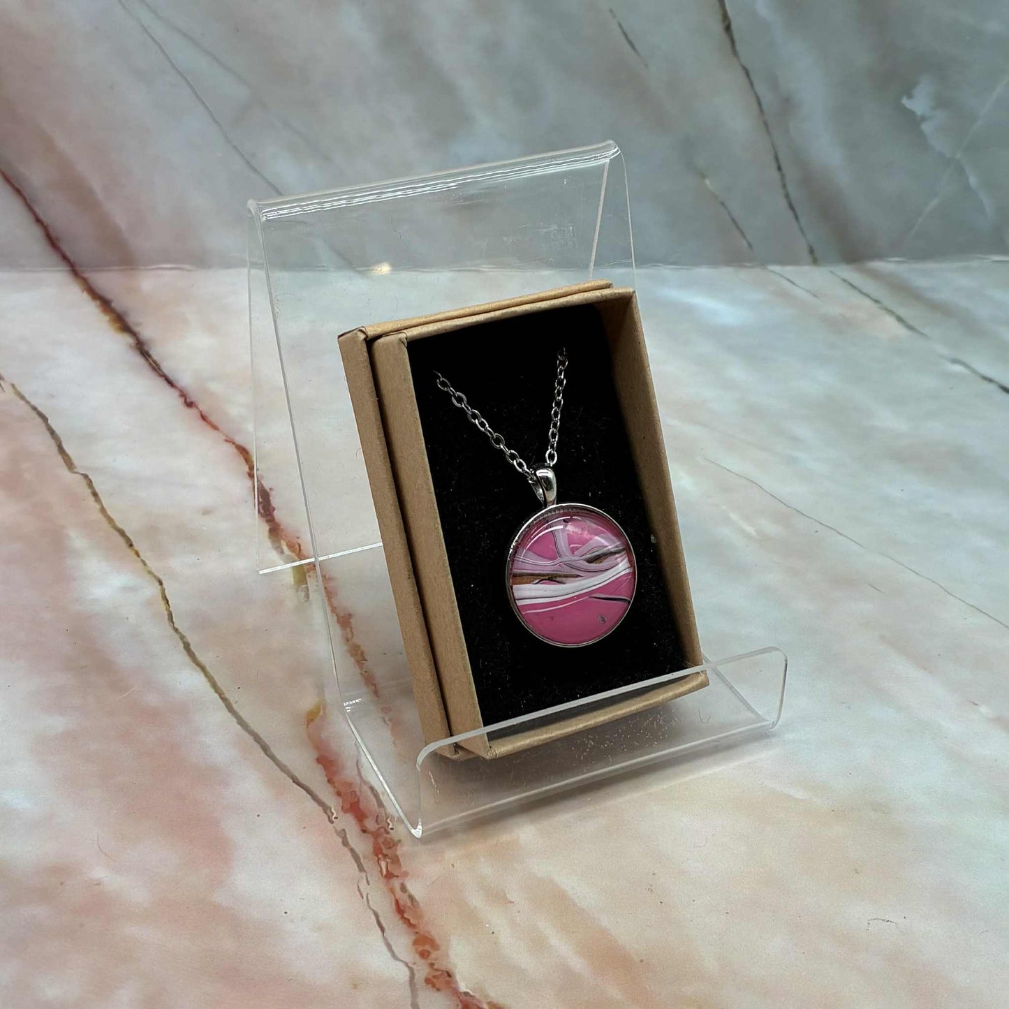 Hand Poured Resin Pendants | Silver Plated Chain