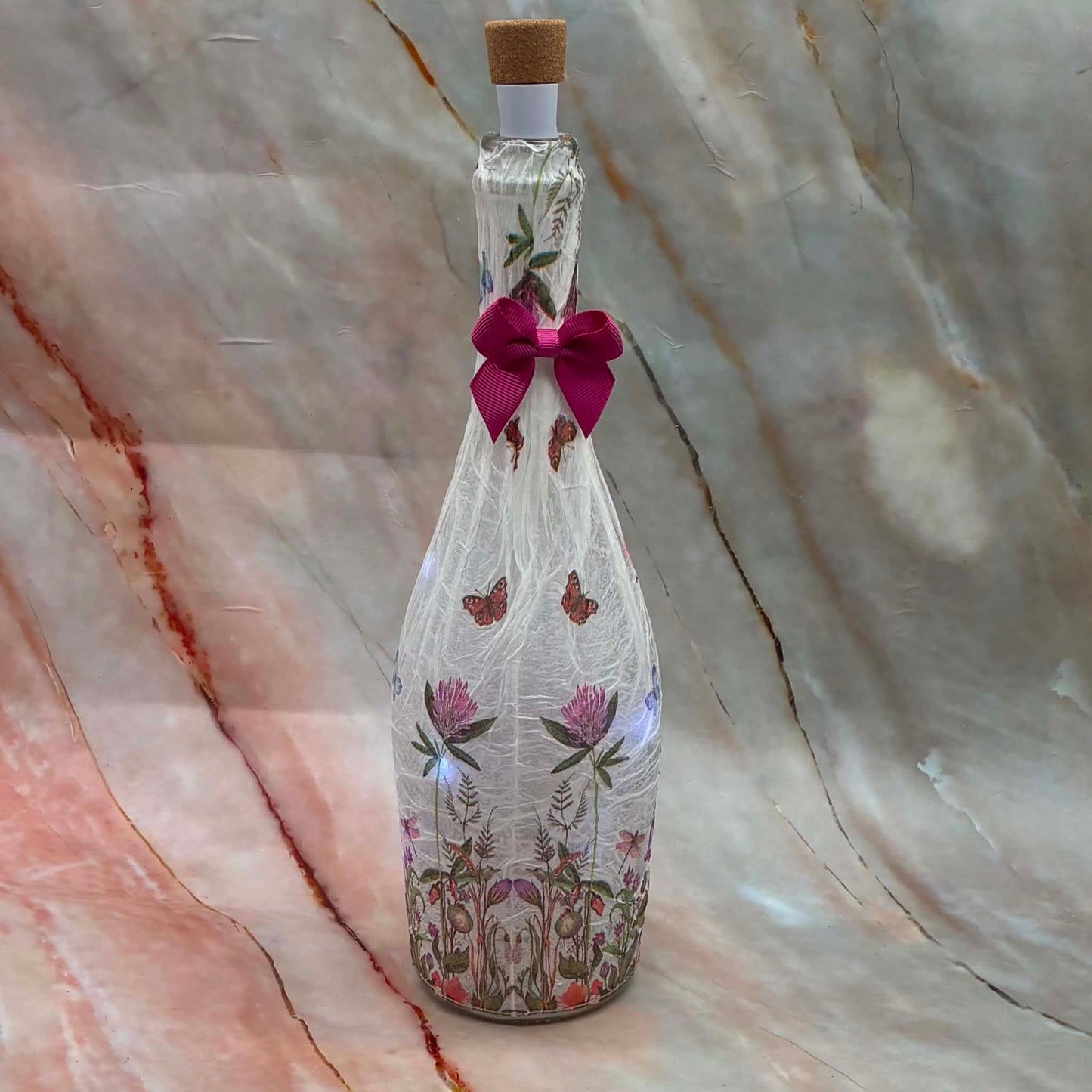Light Up Bottles | Decoupage | Rechargeable | Various Designs