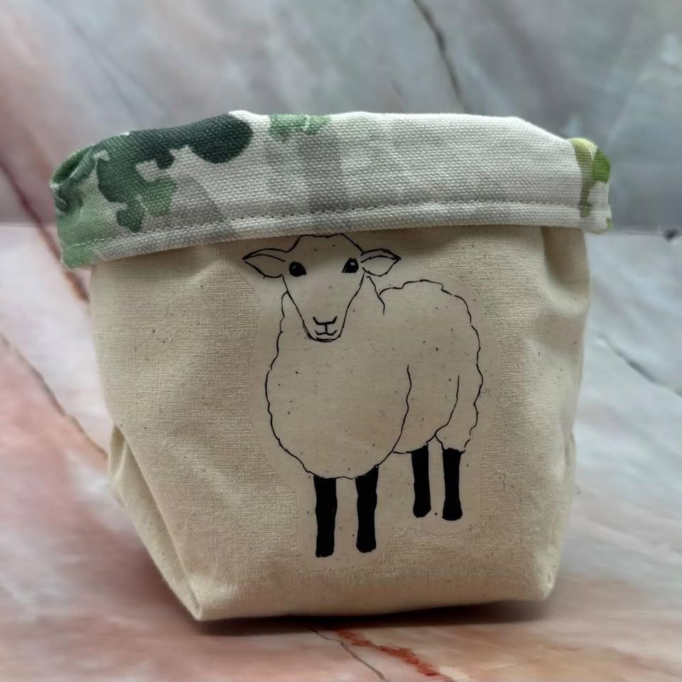 Small Fabric Pots | Lined | Fully Reversible | Various Designs