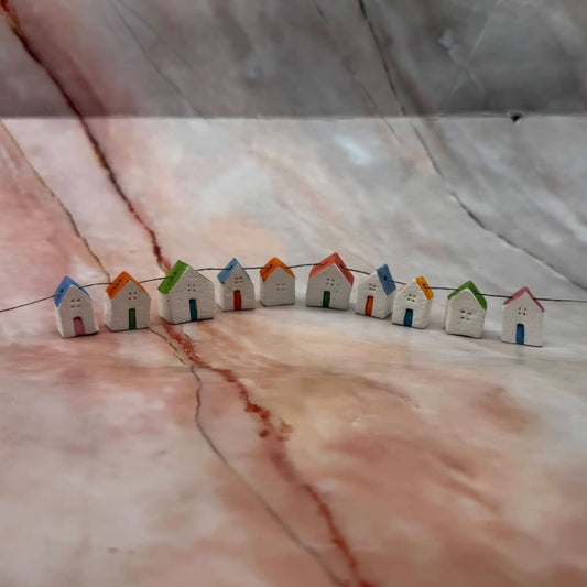 Ceramic House Garland | Hand Painted