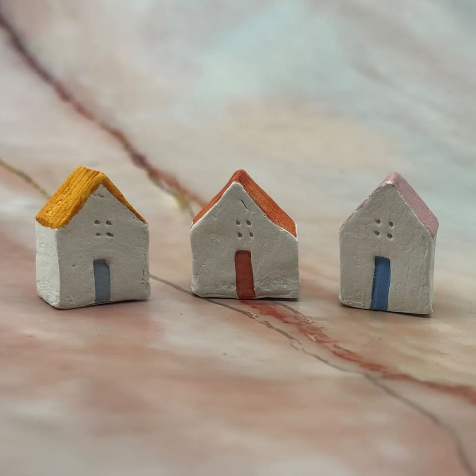 Tiny Ceramic Houses  | Hand Painted | Various Styles