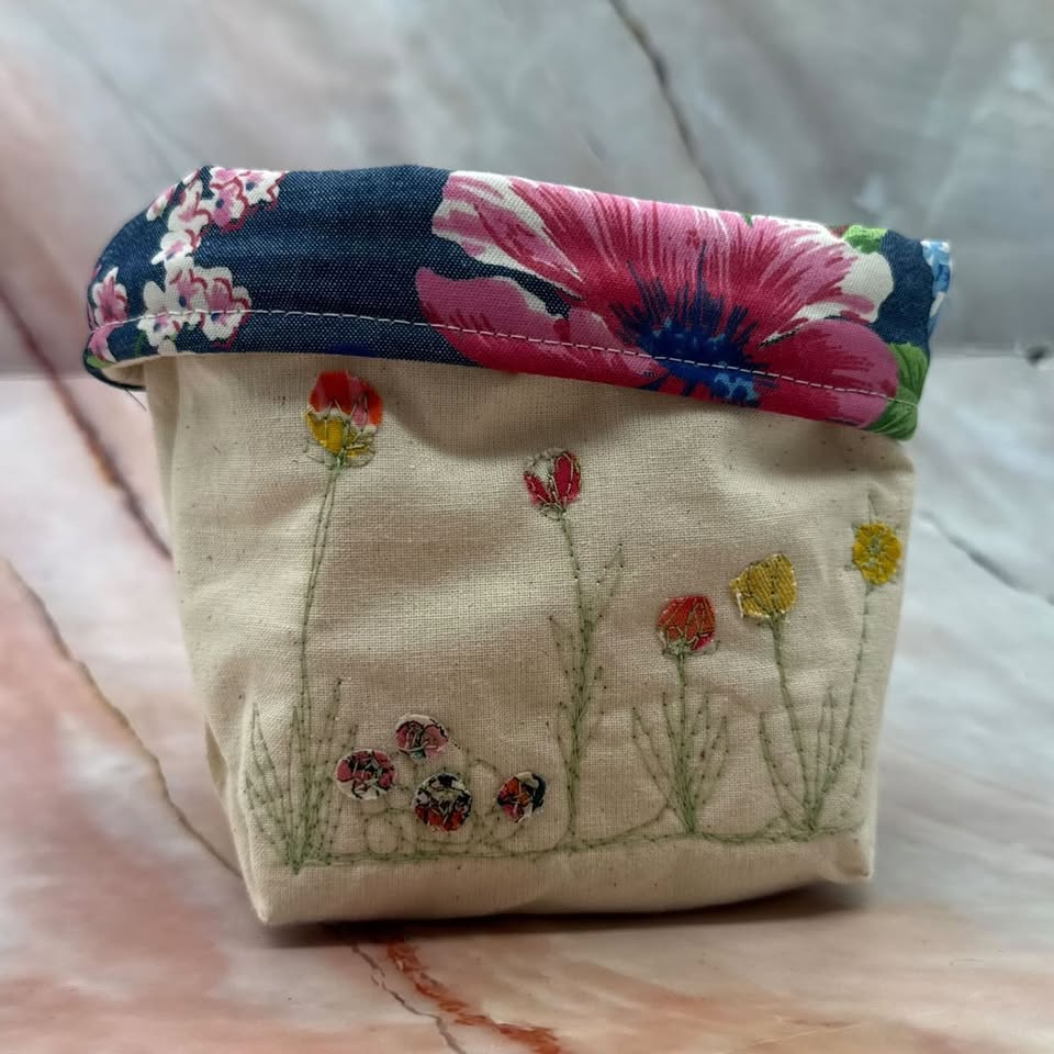 Small Fabric Pots | Lined | Fully Reversible | Various Designs