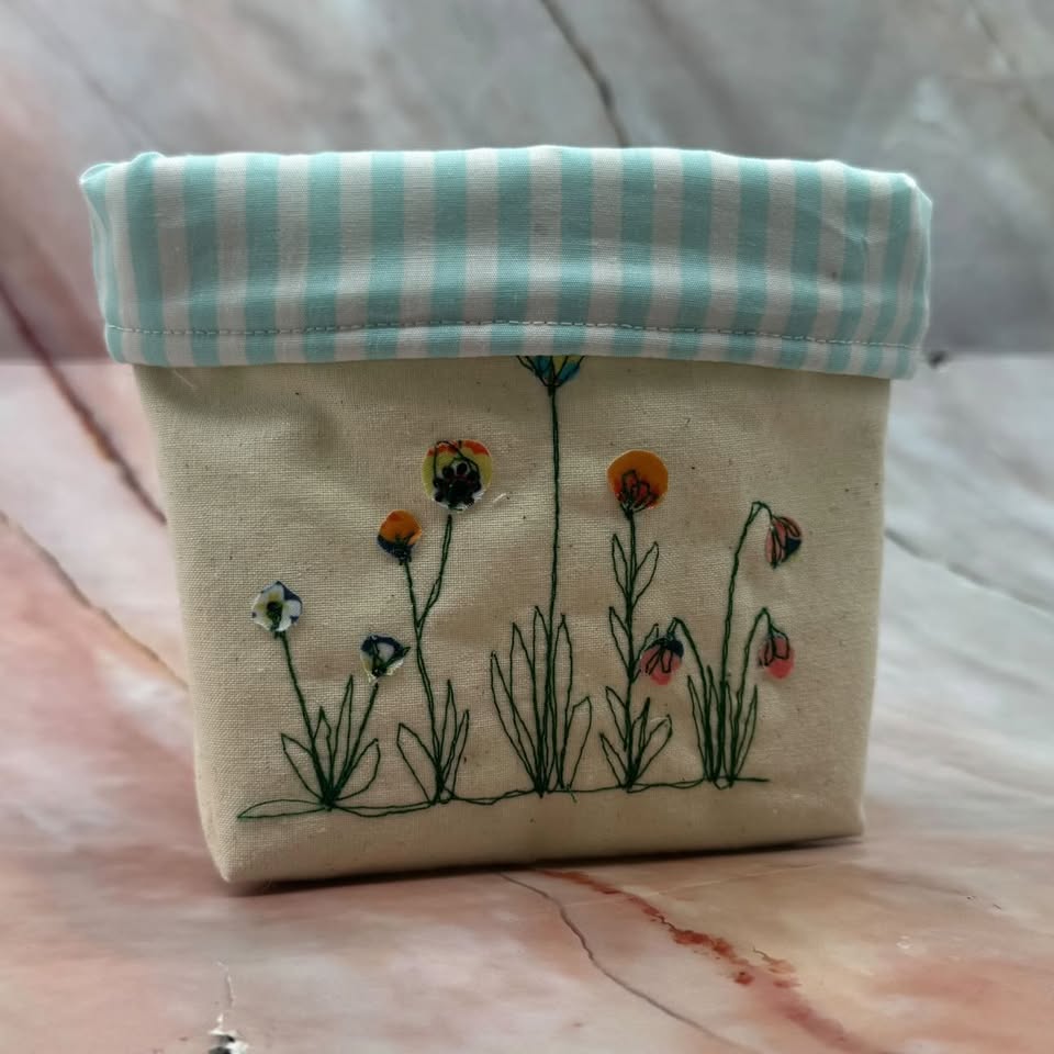 Small Fabric Pots | Lined | Fully Reversible | Various Designs