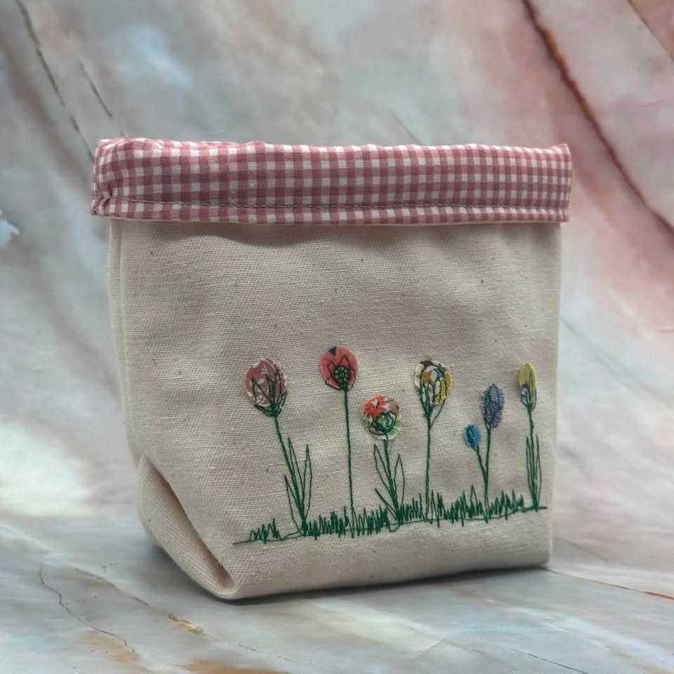 Small Fabric Pots | Lined | Fully Reversible | Various Designs