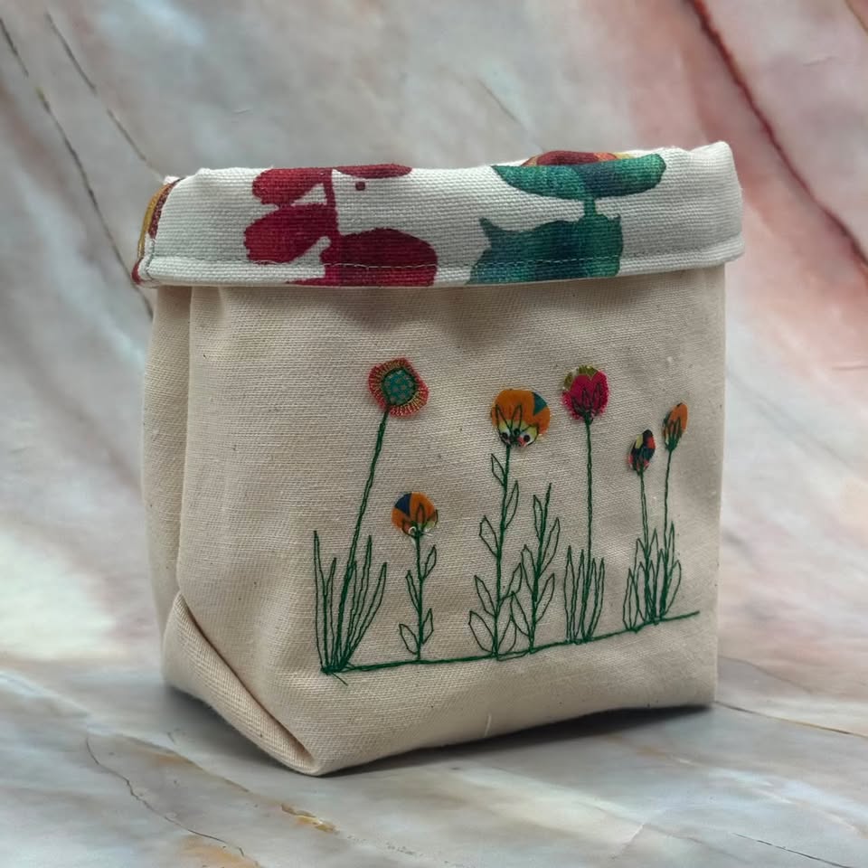 Small Fabric Pots | Lined | Fully Reversible | Various Designs