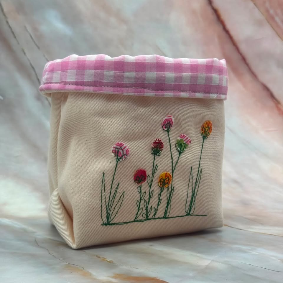 Small Fabric Pots | Lined | Fully Reversible | Various Designs