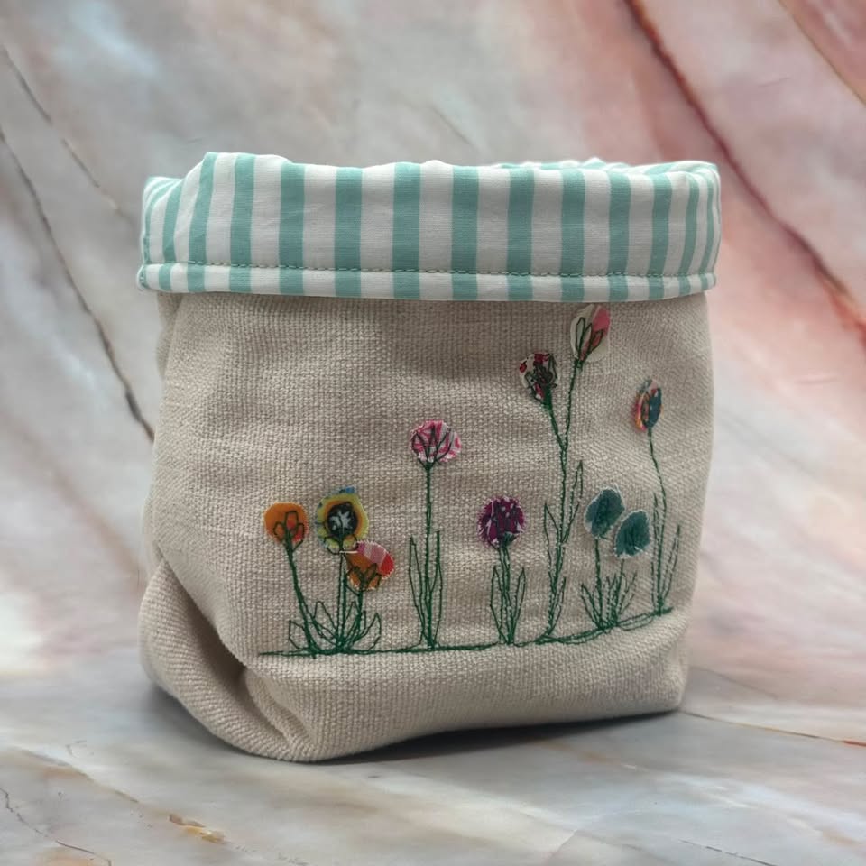 Small Fabric Pots | Lined | Fully Reversible | Various Designs