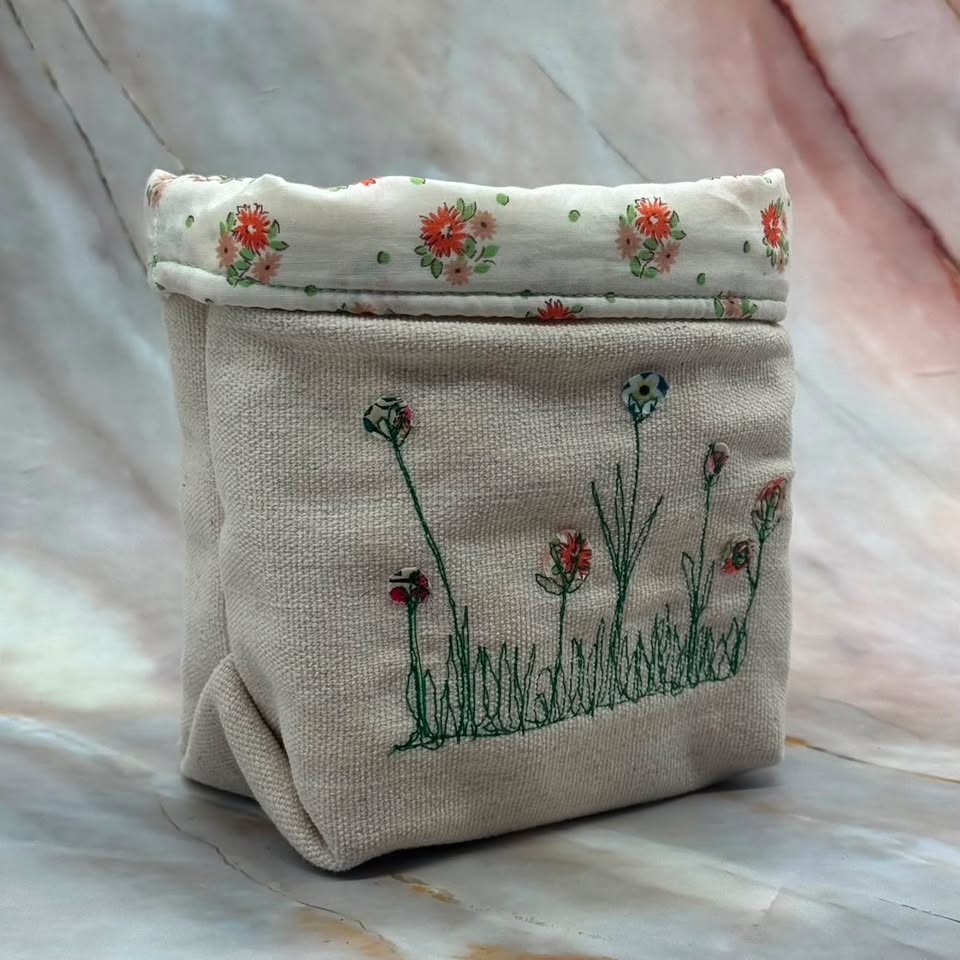 Small Fabric Pots | Lined | Fully Reversible | Various Designs