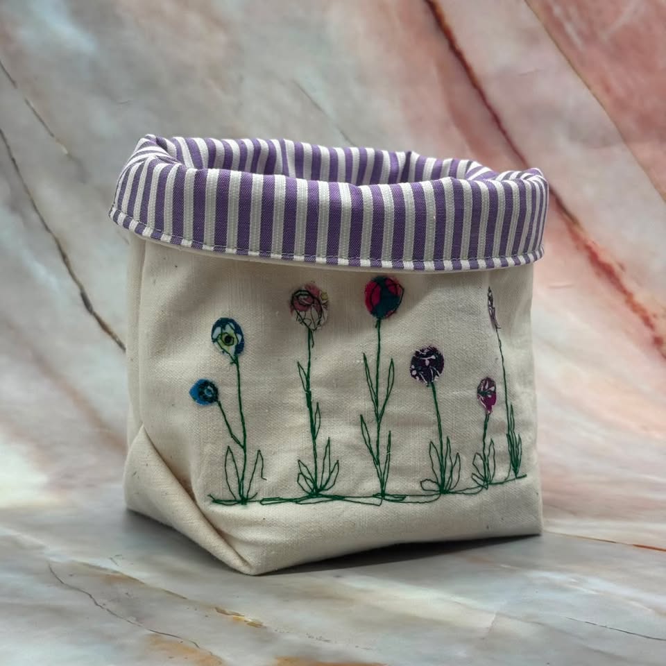 Small Fabric Pots | Lined | Fully Reversible | Various Designs
