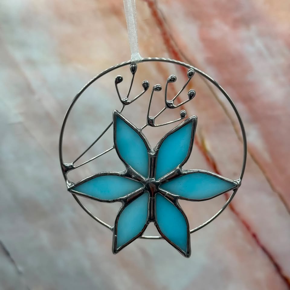 Hanging Flower Circles | Stained Glass | Various Colours