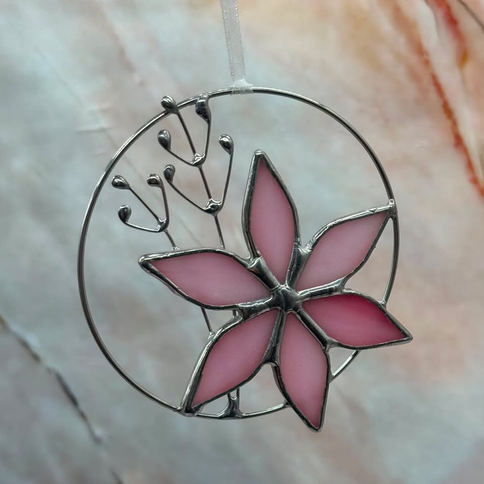 Hanging Flower Circles | Stained Glass | Various Colours