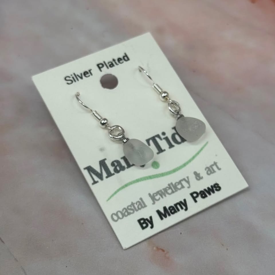 Seaglass Earrings| Silver Plated