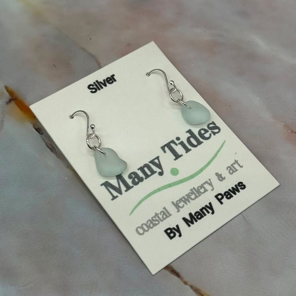 Seaglass Drop Earrings | Silver