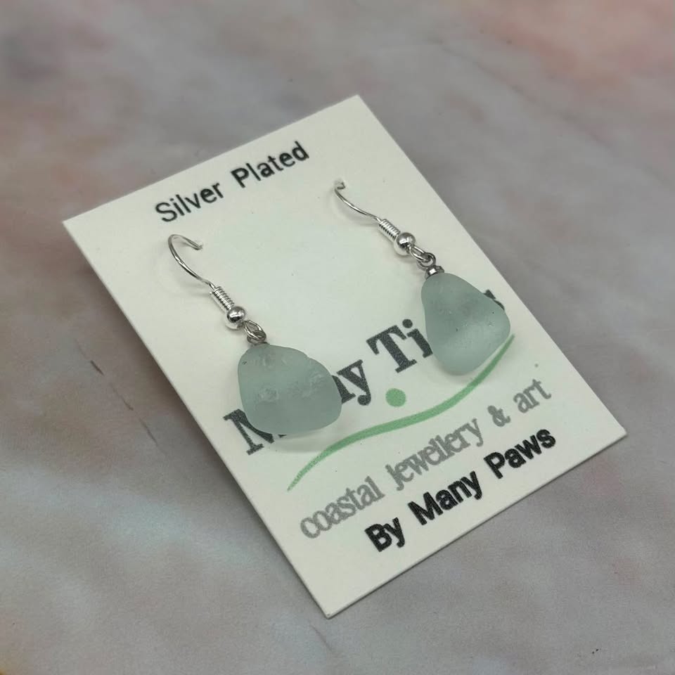 Seaglass Earrings| Silver Plated