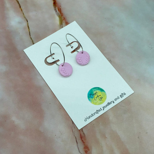 Handcrafted Drop Hoop Earrings | Hypoallergenic | Choose Your Colour!