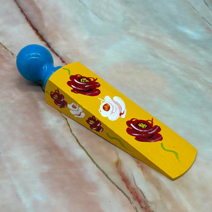 Hand Painted Door Wedges | Wood & Enamel