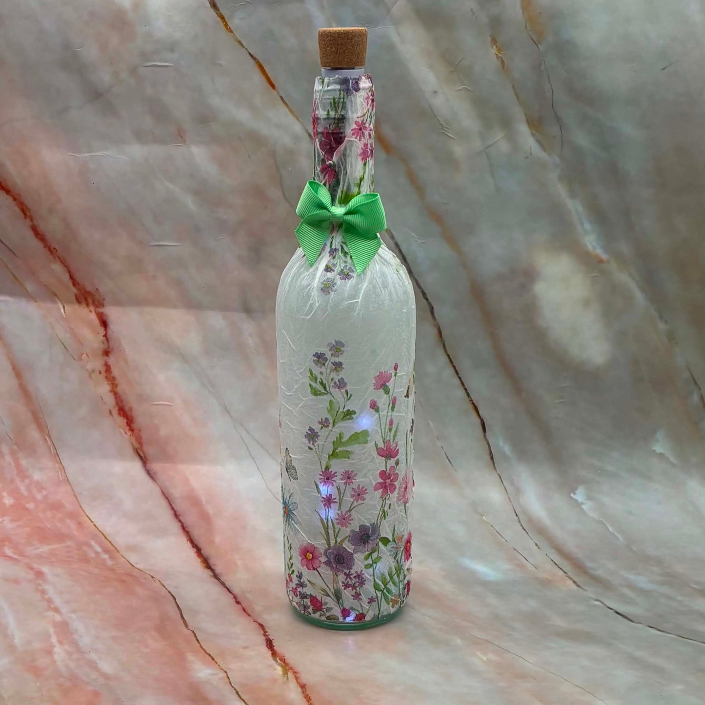 Light Up Bottles | Decoupage | Rechargeable | Various Designs