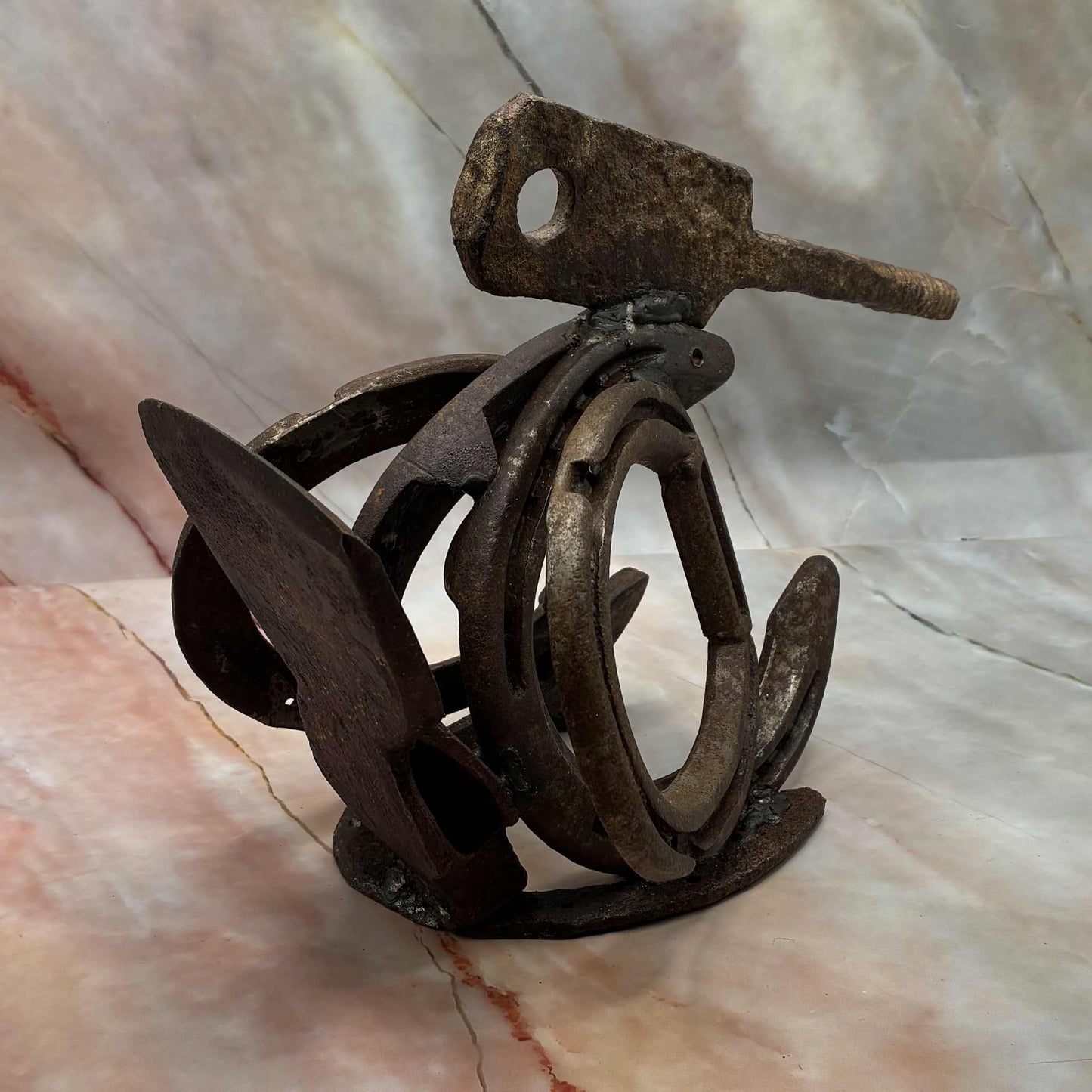 Horseshoe Duckling | Recycled Metal Sculpture