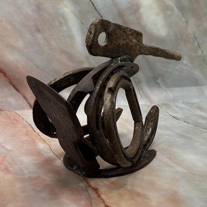 Horseshoe Duckling | Recycled Metal Sculpture