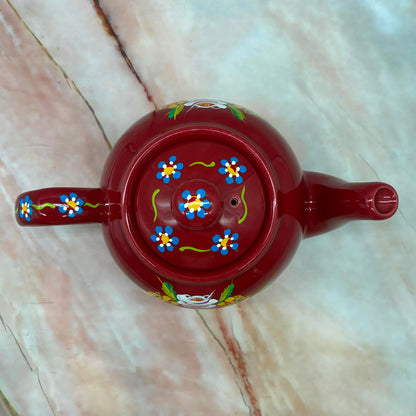 Hand Painted Tea Pot | Ceramic & Enamel