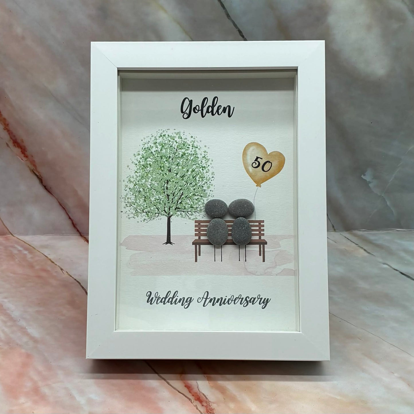Handmade Framed Pebble Art | Wedding & Anniversaries