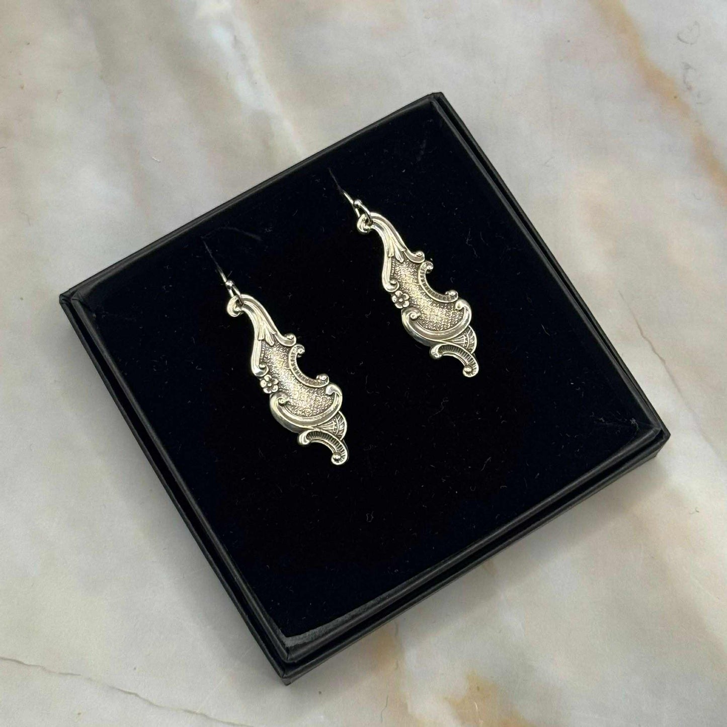 Vintage Fork and Spoon Earrings with Sterling Silver Hooks | Silver & Silver Plated