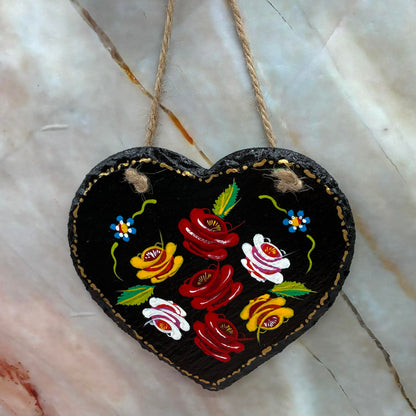 Hand Painted Hanging Hearts | Slate & Enamel | 2 Designs