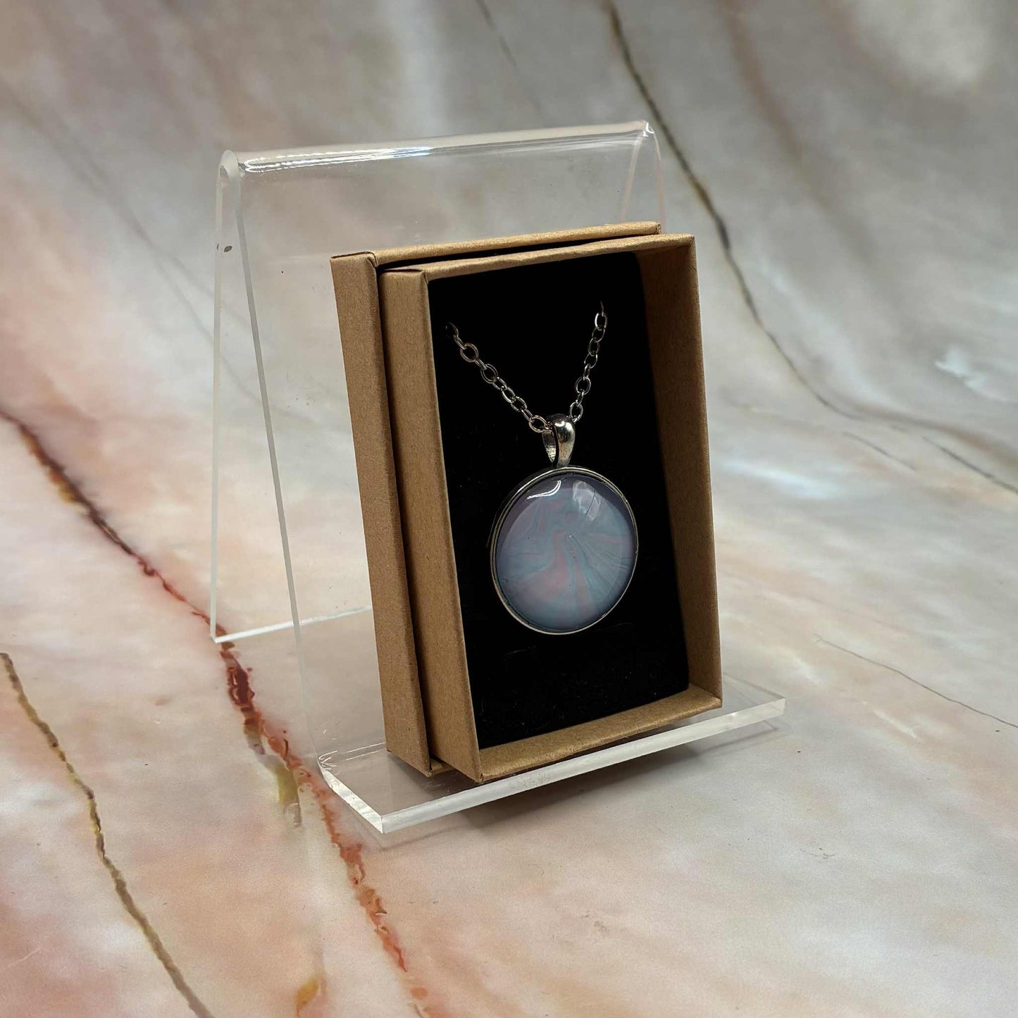 Hand Poured Resin Pendants | Silver Plated Chain