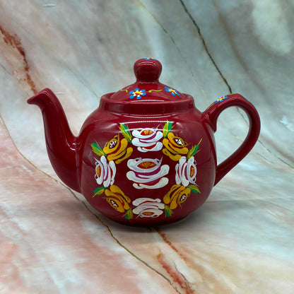 Hand Painted Tea Pot | Ceramic & Enamel