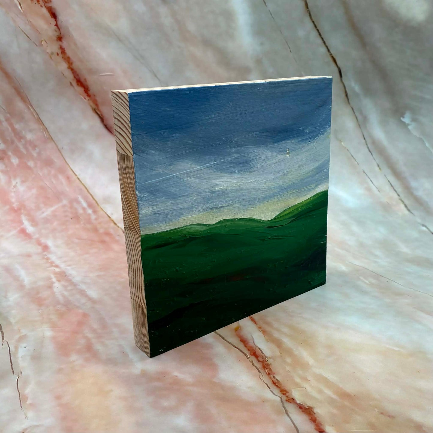 Upper Wharfedale | Original Painting | Acrylic on Wood | 6  x 6 inch