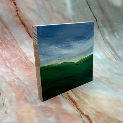 Upper Wharfedale | Original Painting | Acrylic on Wood | 6  x 6 inch