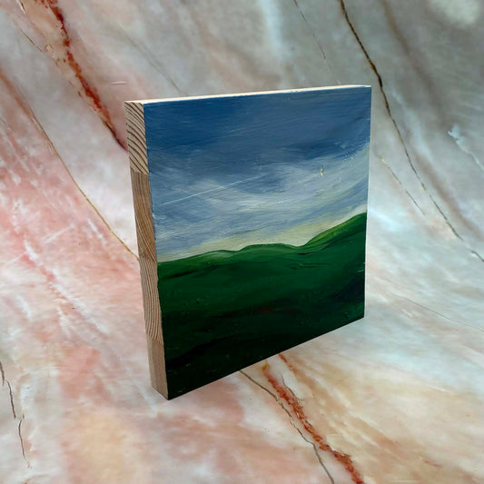 Upper Wharfedale | Original Painting | Acrylic on Wood | 6  x 6 inch