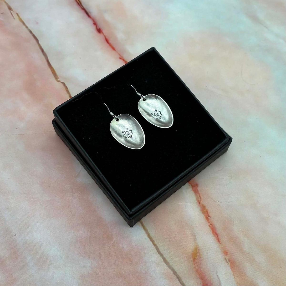 Bee Spoon Necklace & Earrings | Solid Silver | Hand Stamped