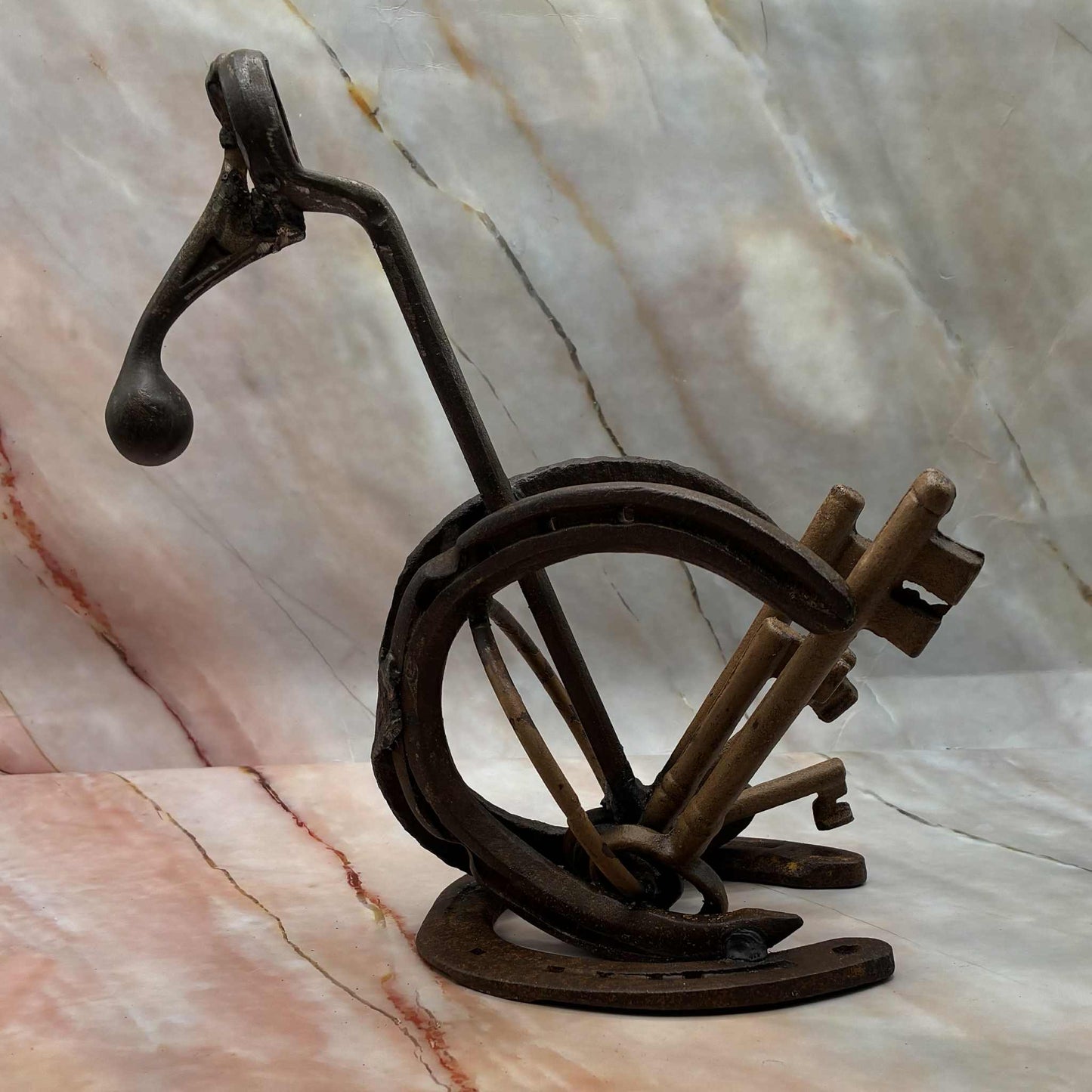 Horseshoe Swan | Recycled Metal Sculpture